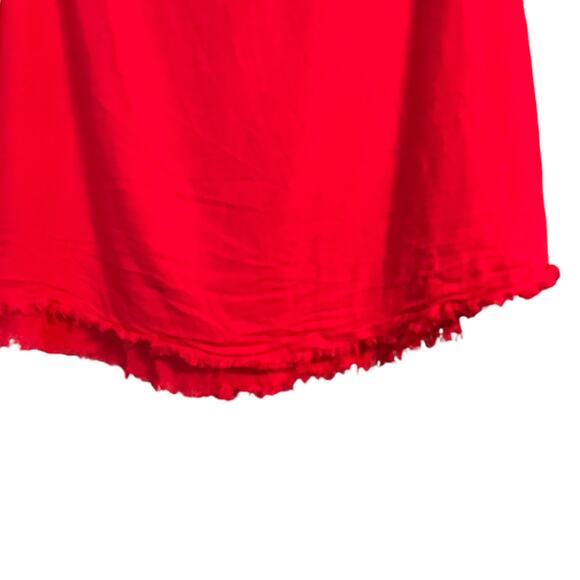 Umgee Linen Blend Coral Top Shirt XL Raw Hem Boxy Boho Oversized Lagenlook - Picture 3 of 9